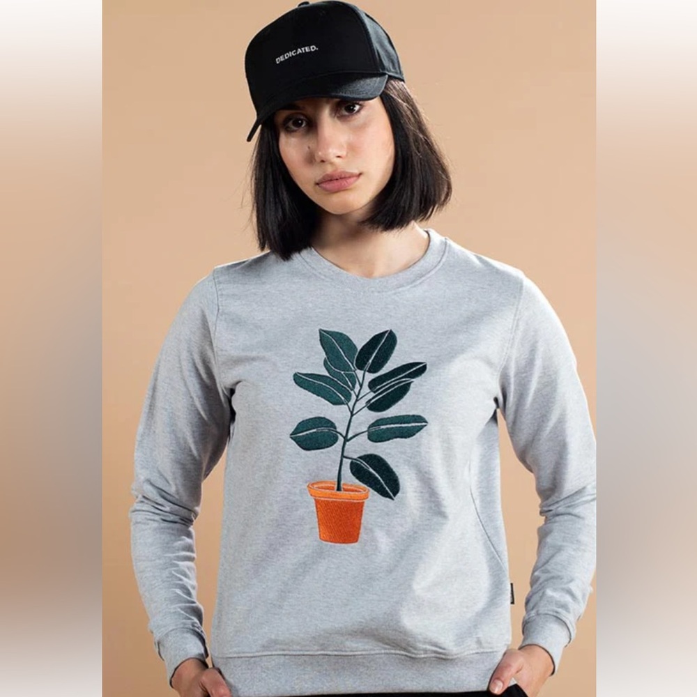 Dedicated Embroidered Plant Crewneck
